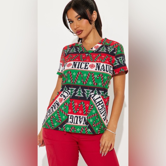 Joe Boxer Naughty/Nice Uniform Scrubs Top-Size Various NWT❤️ - Picture 1 of 5